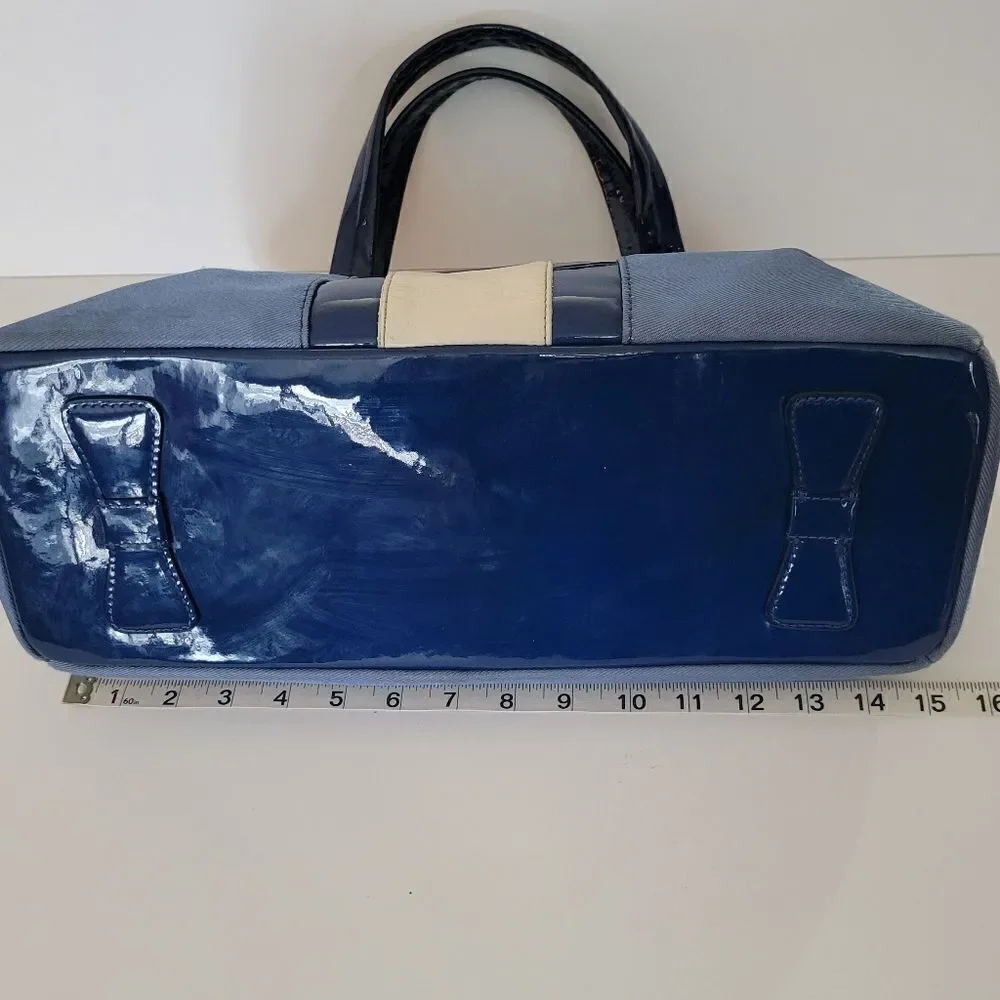 My Flat In London Ashby Small Handheld Blue Satchel